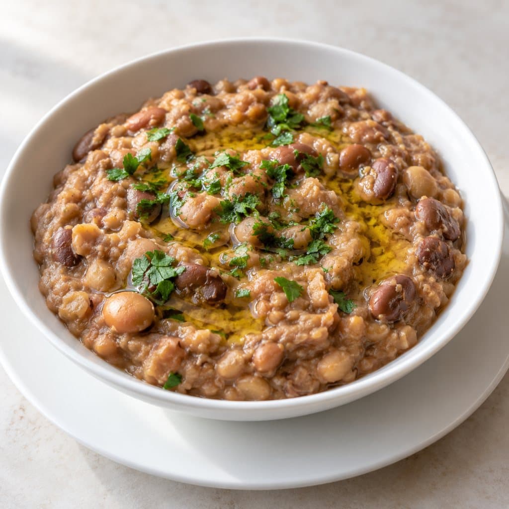 فول بالزيت الحار